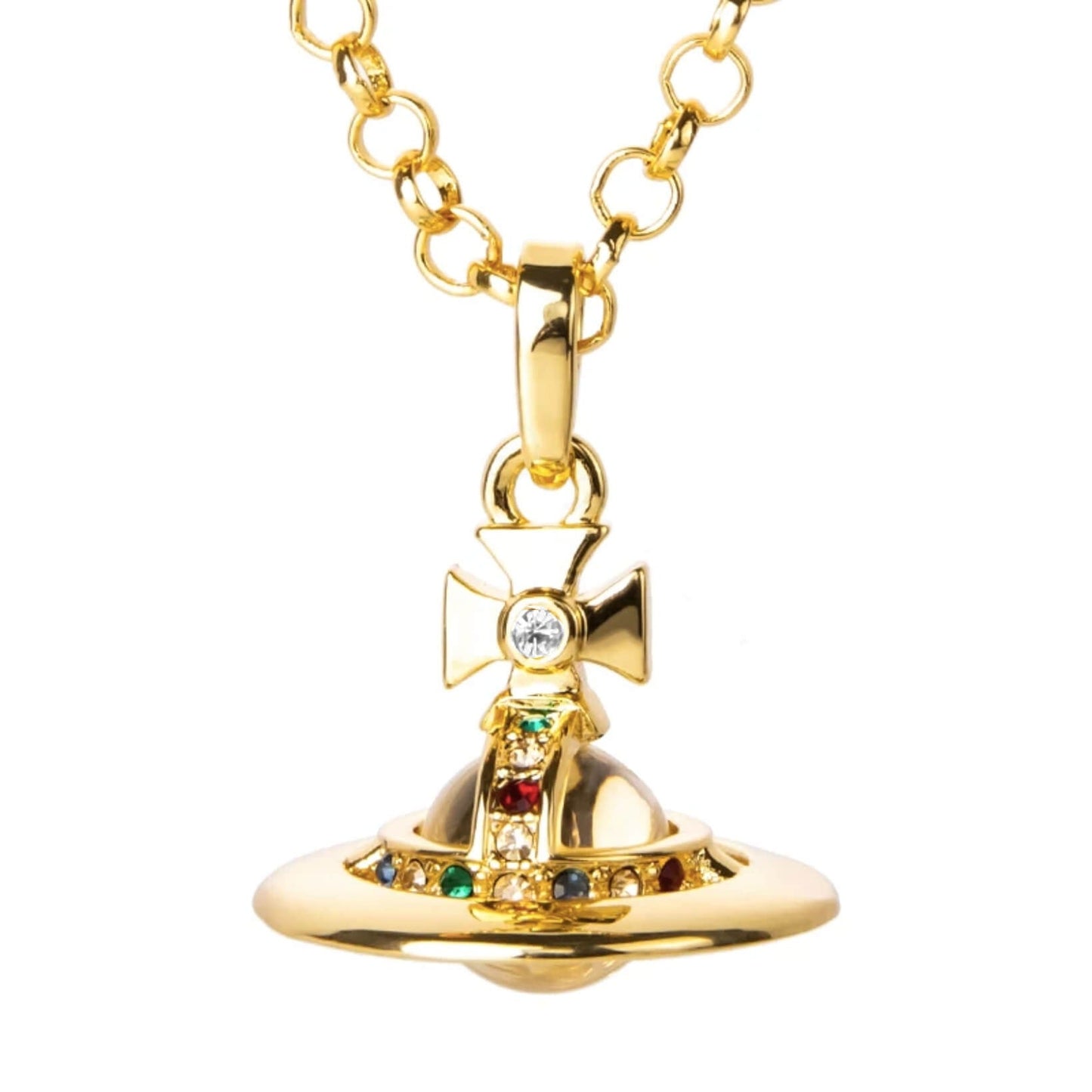 10MM ORB Classic Saturn Pendant Necklace (with box)