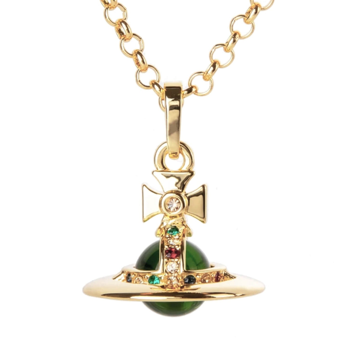 10MM ORB Classic Saturn Pendant Necklace (with box)