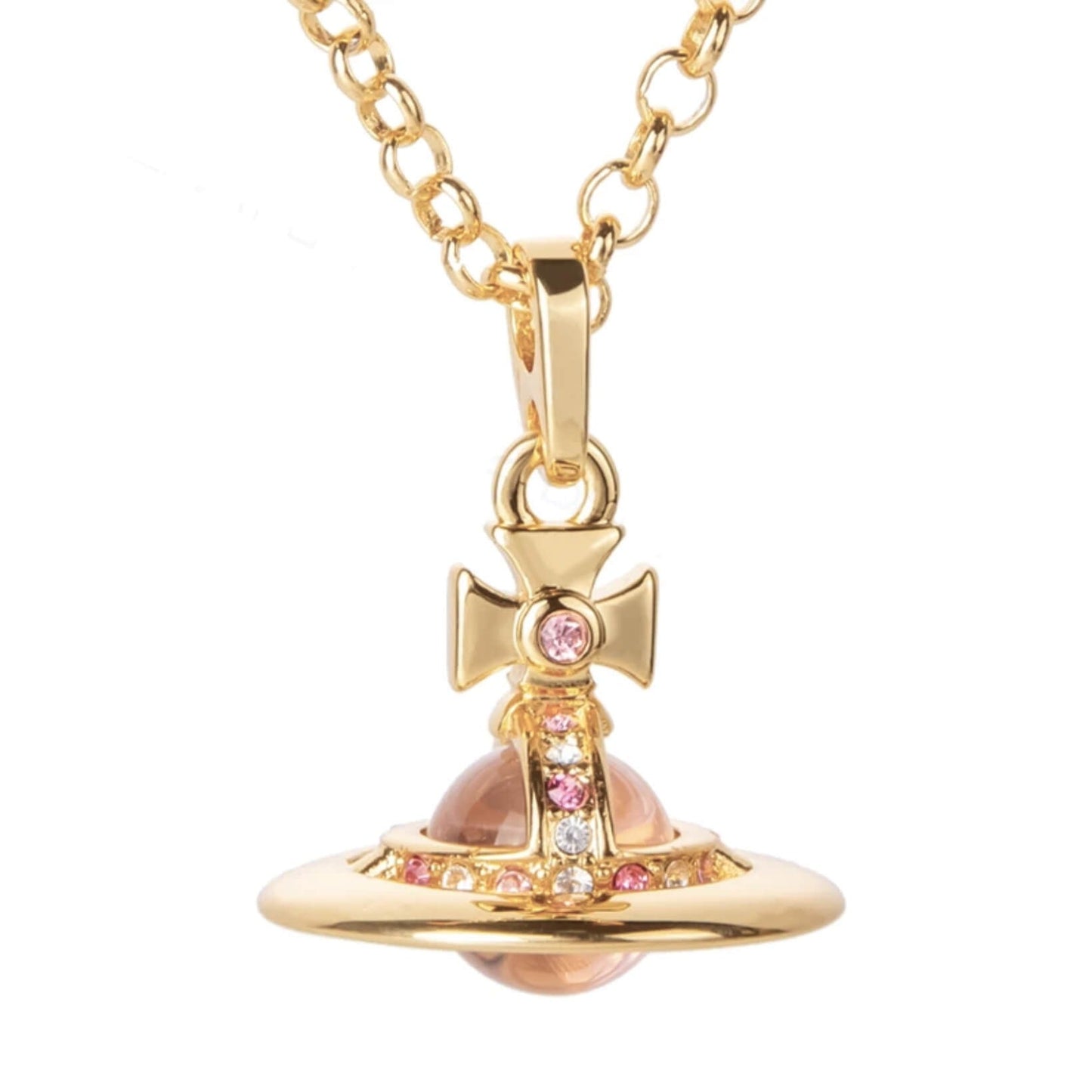 10MM ORB Classic Saturn Pendant Necklace (with box)