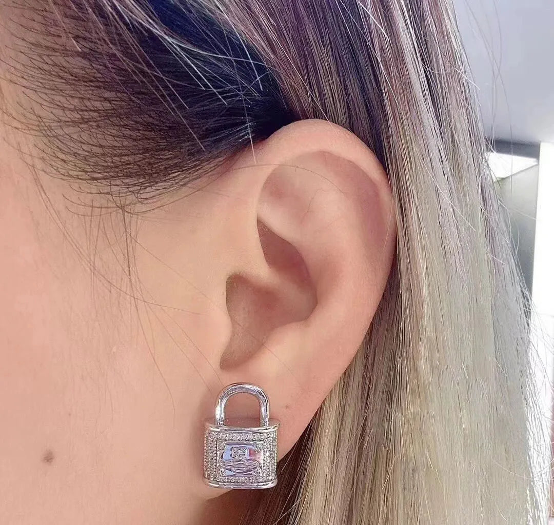 Lock Orb Stud Earrings