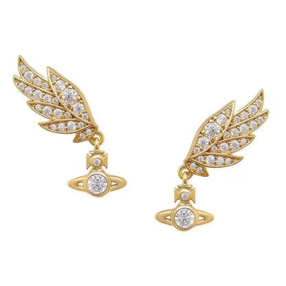 Winged Orb Drop Earrings