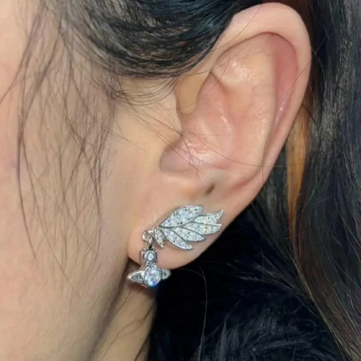 Winged Orb Drop Earrings