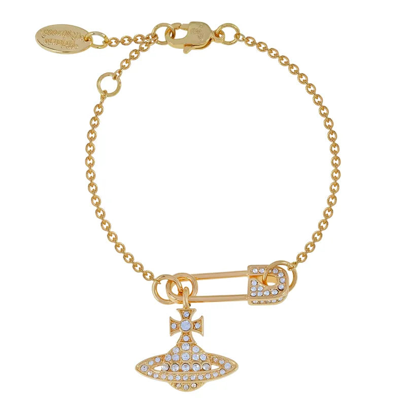 Orb Drop Safety Pin Bracelet