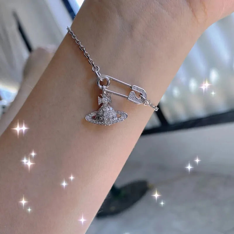 Orb Drop Safety Pin Bracelet