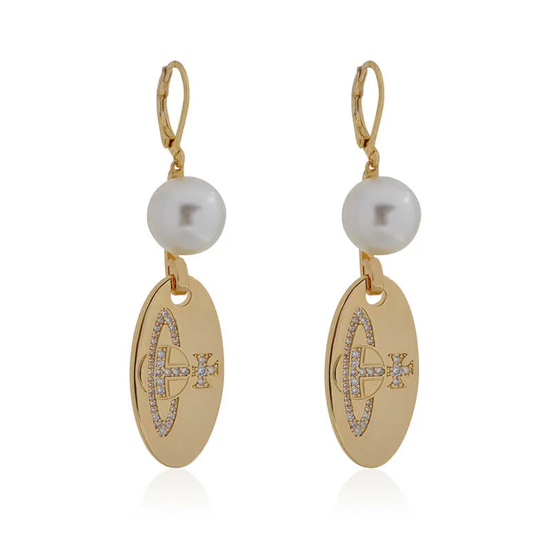 Orb Drop Medallion Earrings