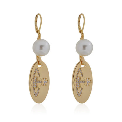 Orb Drop Medallion Earrings