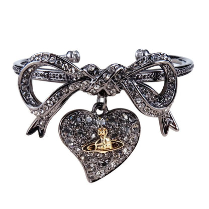 Crystal Bow Heart Cuff