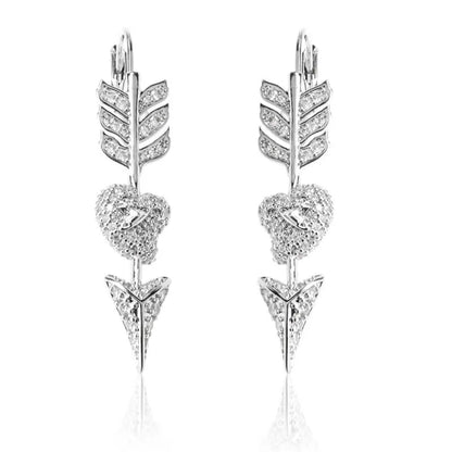 Cupid's Arrow Crystal Drop Earrings