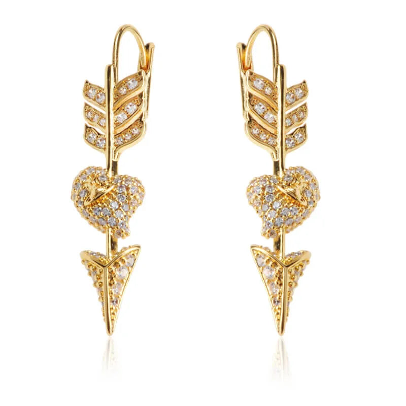Cupid's Arrow Crystal Drop Earrings