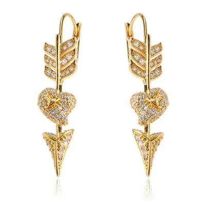 Cupid's Arrow Crystal Drop Earrings