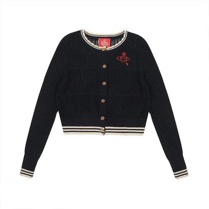 Contrast Trim Knit Cardigan