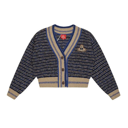 Contrast Stitch Knit Cardigan