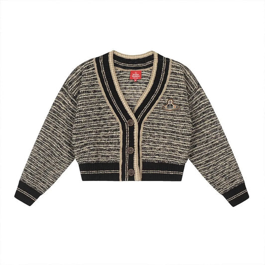 Contrast Stitch Knit Cardigan