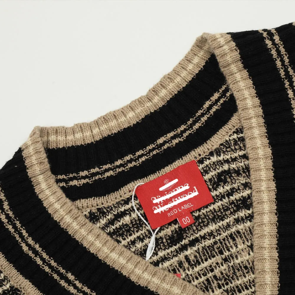 Contrast Stitch Knit Cardigan