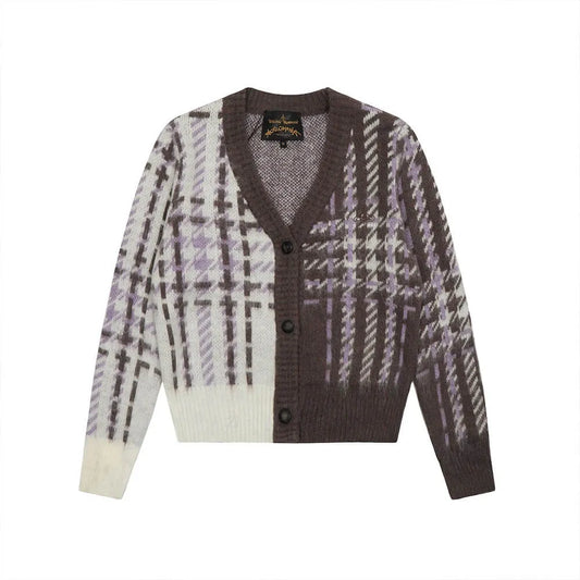 Tartan Fade Button Cardigan