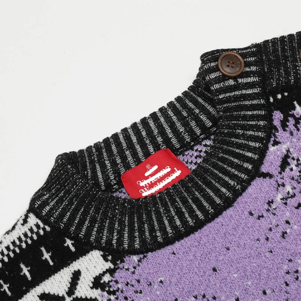 Distressed Pattern Knit Sweater