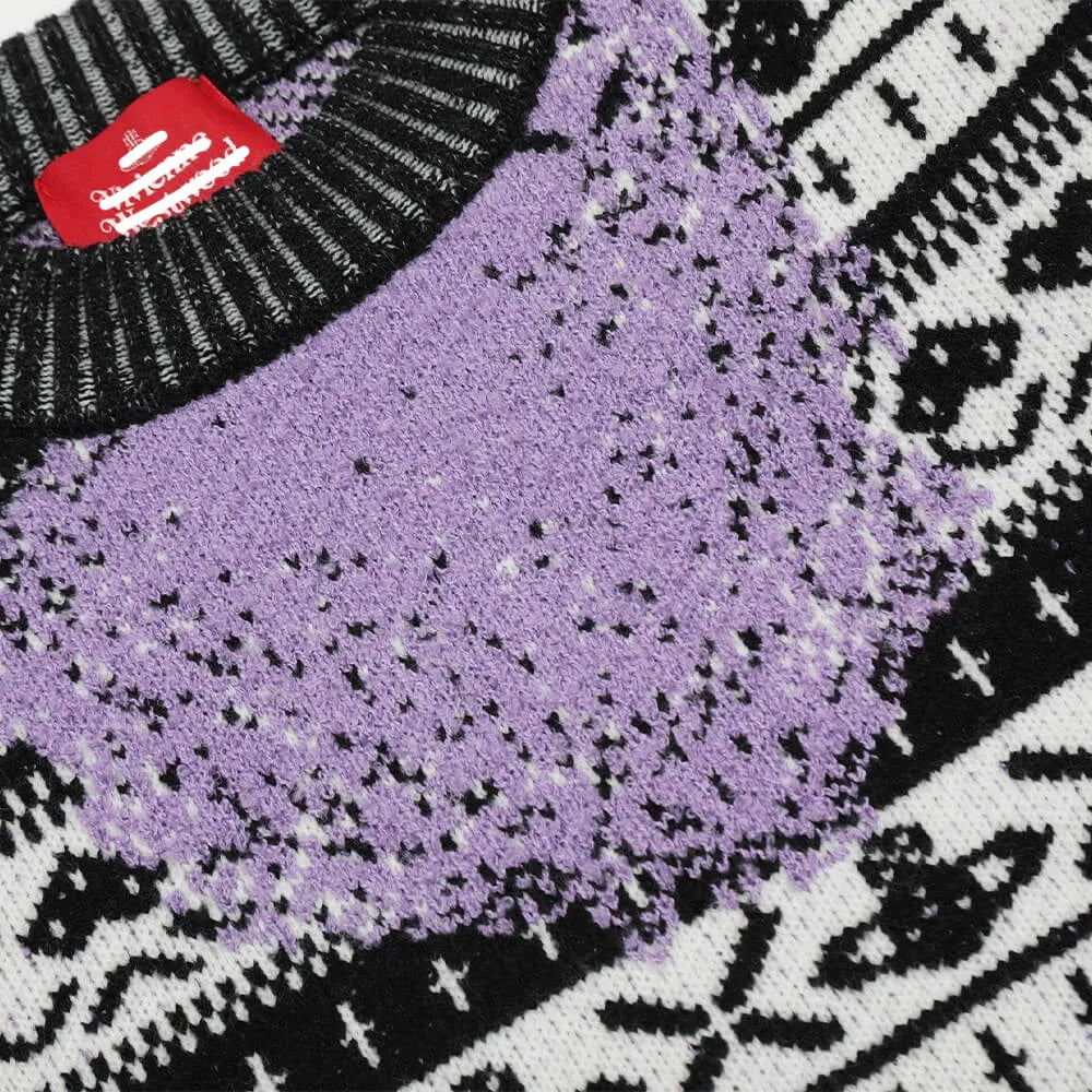 Distressed Pattern Knit Sweater