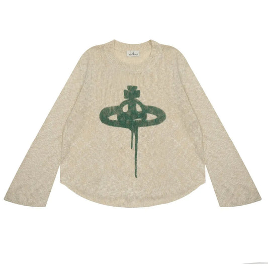 Distressed Knit Long Sleeve Sweater