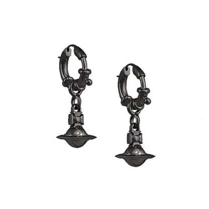 Mini Orb Drop Hoop Earrings