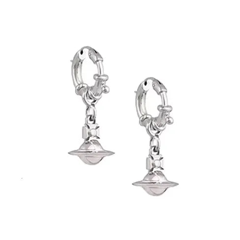 Mini Orb Drop Hoop Earrings
