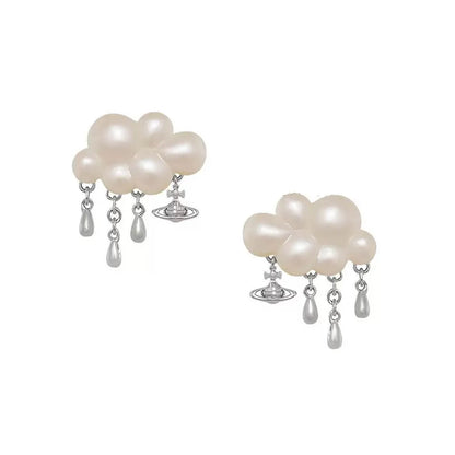 Cloud Raindrop Orb Earrings
