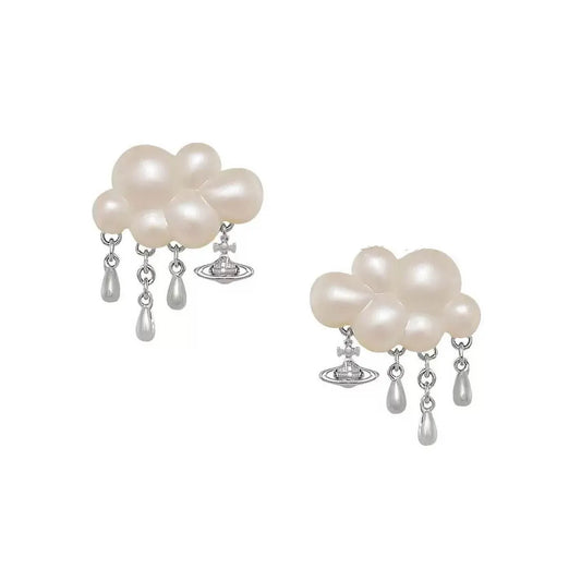 Cloud Raindrop Orb Earrings