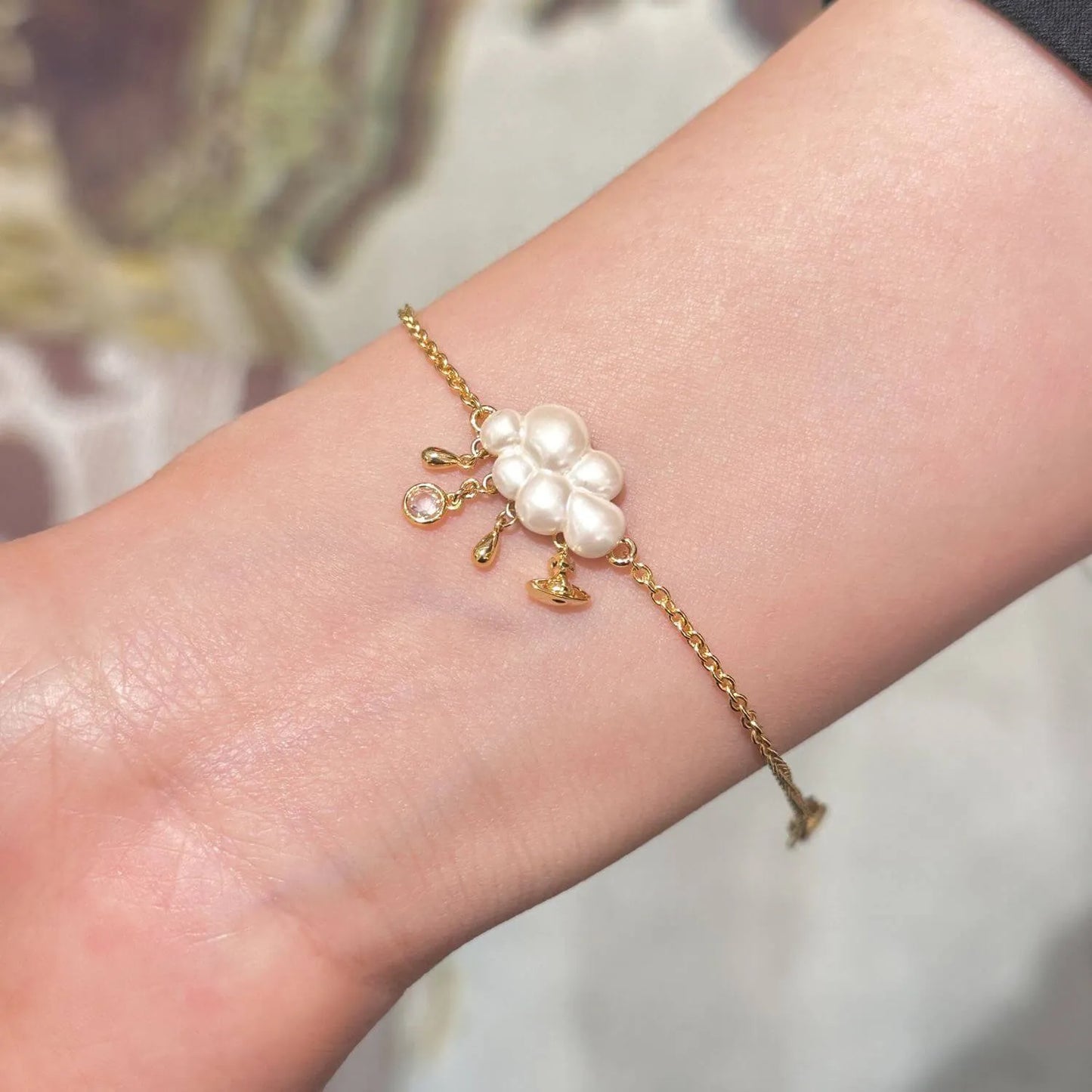 Cloud Pearl Charm Bracelet
