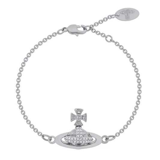 Crystal Orb Emblem Chain Bracelet