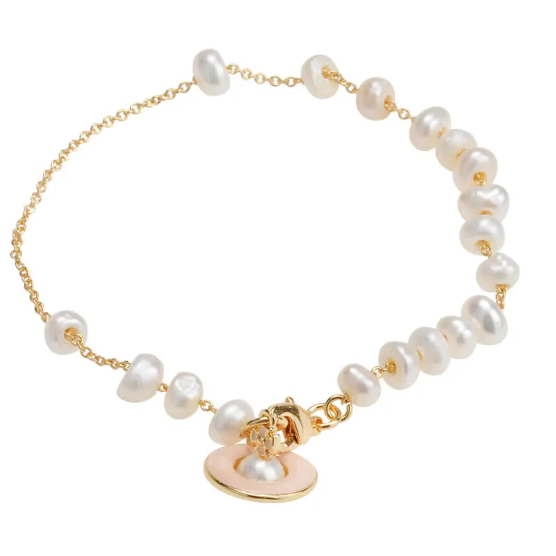 Broken Pearl Orb Charm Bracelet