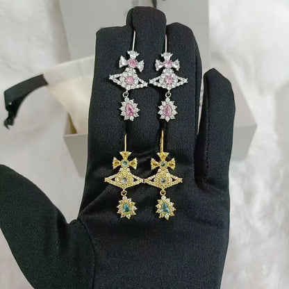 Crystal Drop Orb Earrings