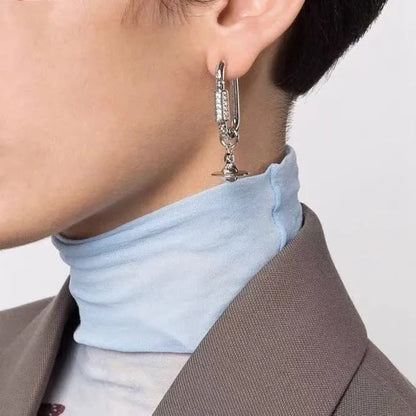 Geometric Link Orb Drop Earrings