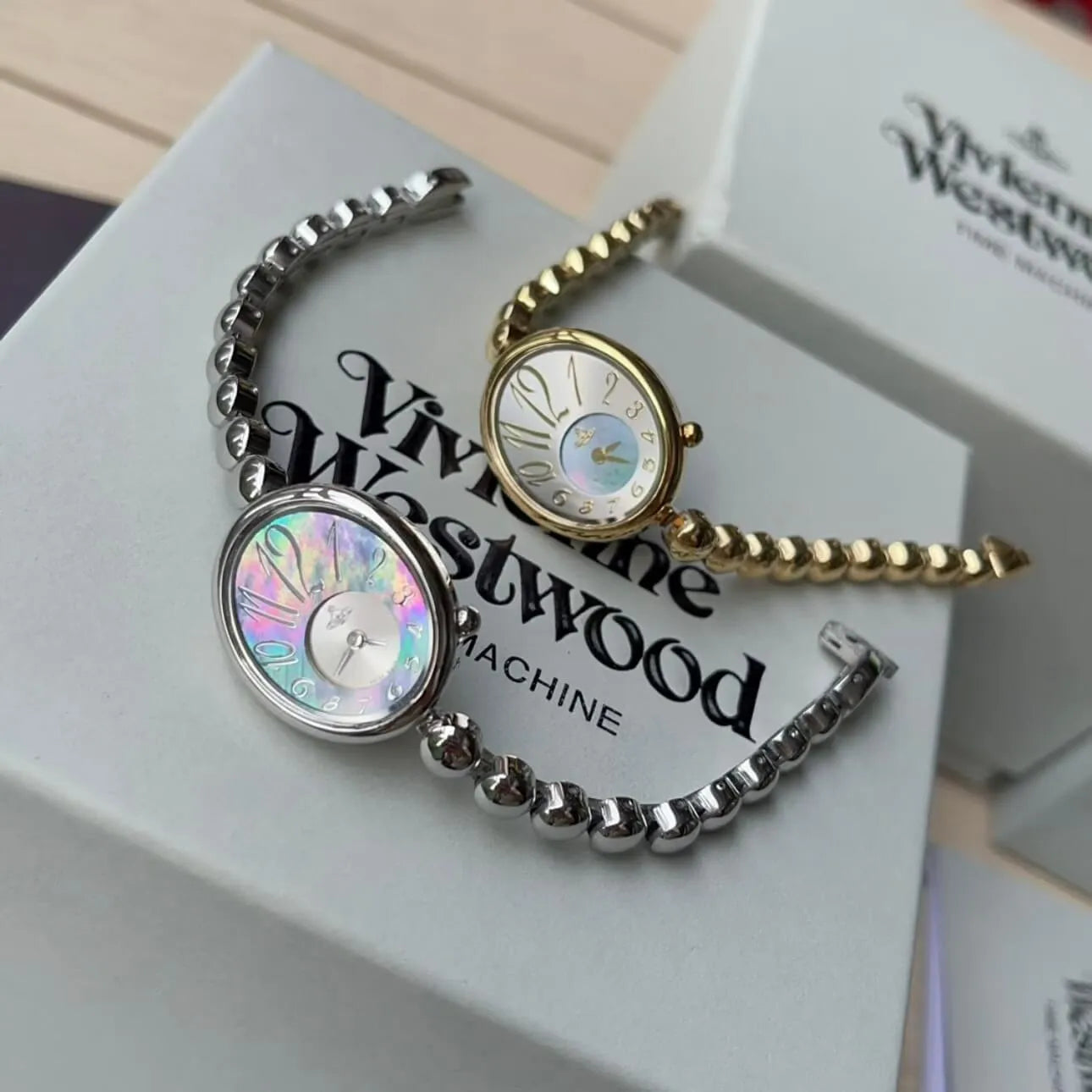 Beaded Metal Dial Watch