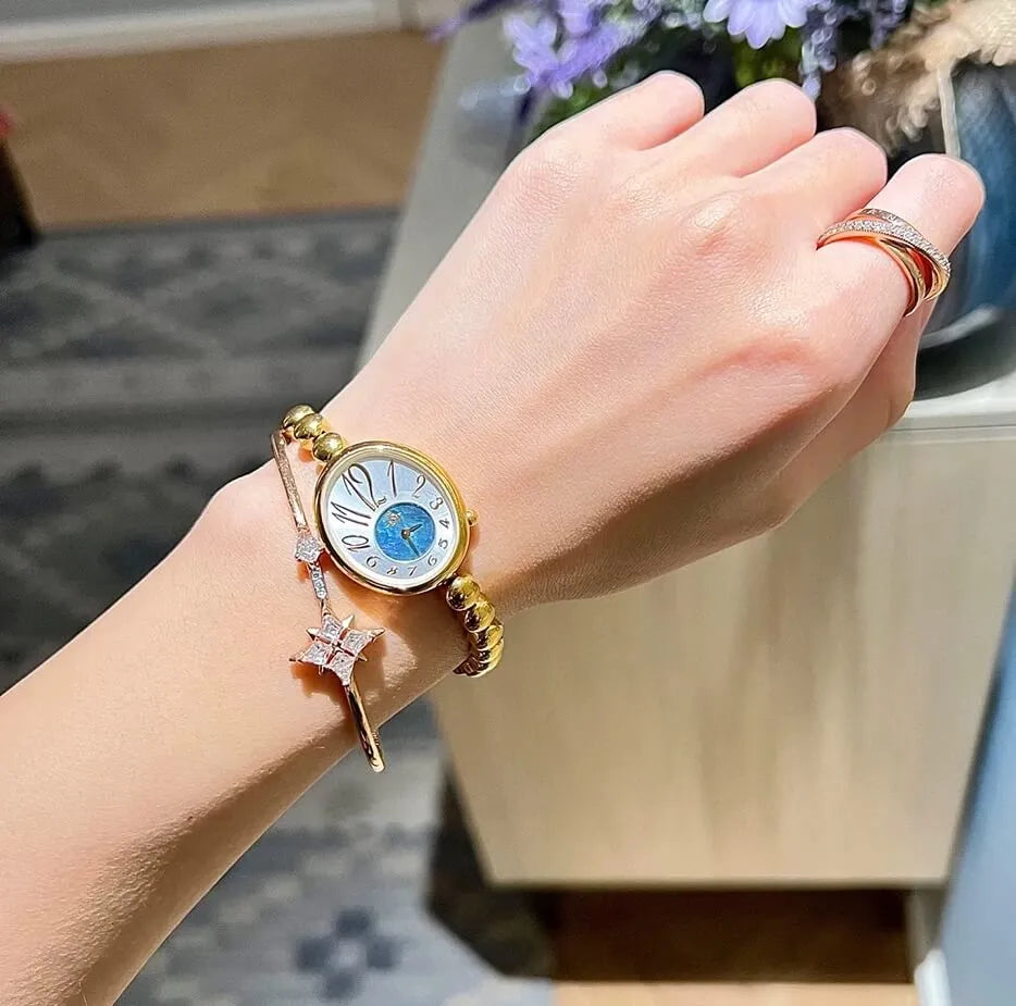 Beaded Metal Dial Watch