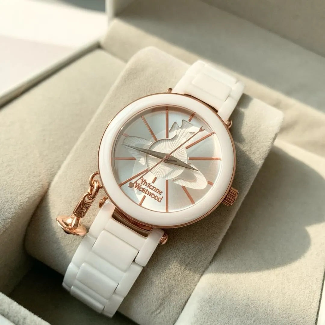 Ceramic Orb Charm Bracelet Watch