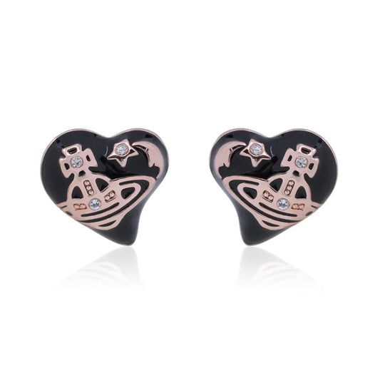 Heart Enamel Stud Earrings