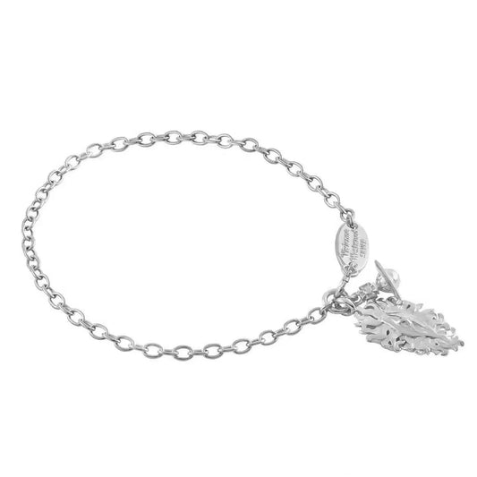 Leaf Emblem Charm Chain Bracelet