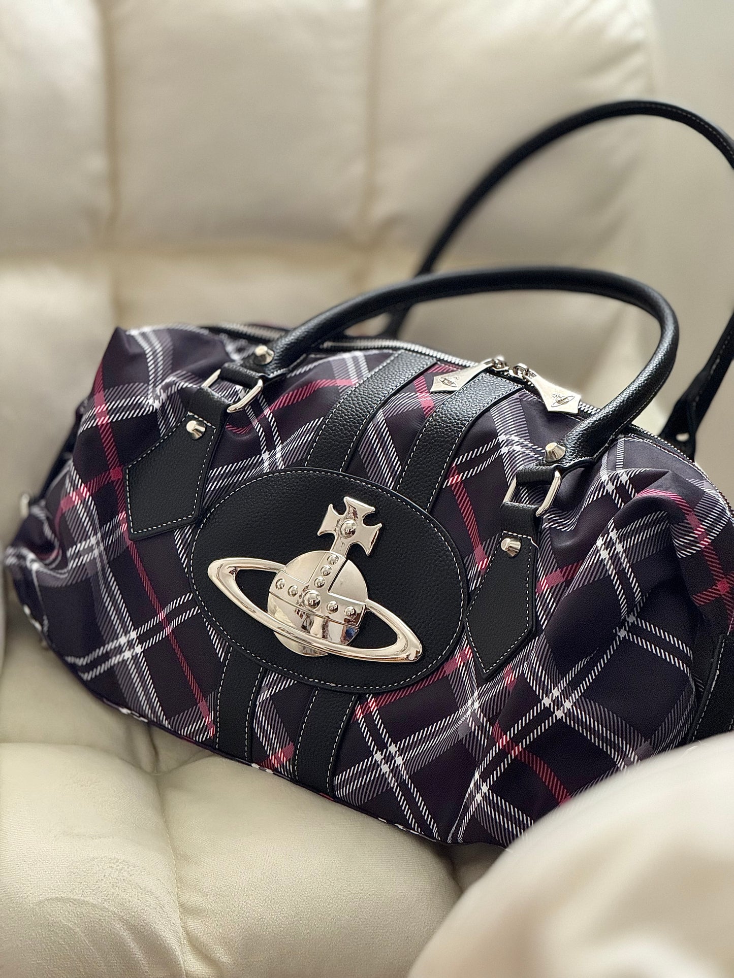 Midnight Tartan Orb Shoulder Bag