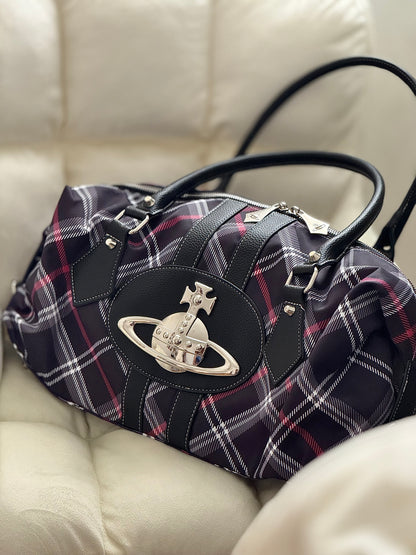 Midnight Tartan Orb Shoulder Bag