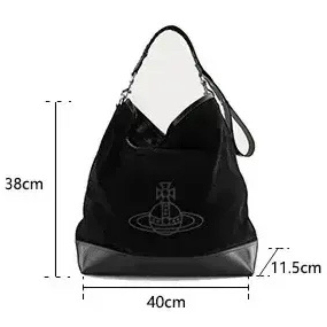 Oversized Suede Leather Hobo Tote