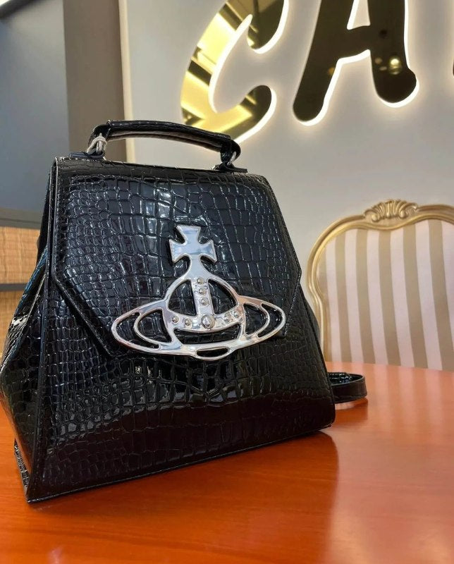 Croc-Textured Leather Mini Backpack