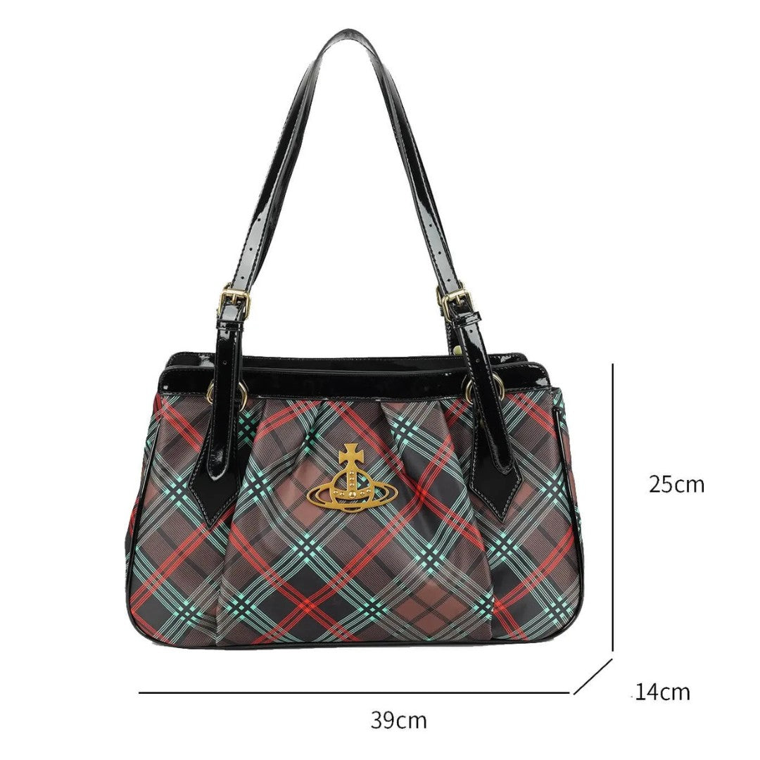 Plaid Classic Saturn Shoulder Bag
