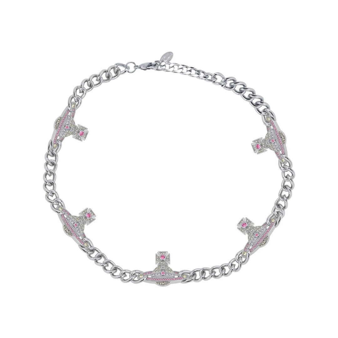 KIKA Multi-Orb Embellished Cuban Chain Necklace