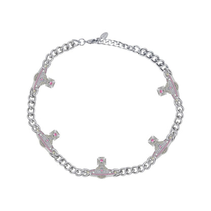 KIKA Multi-Orb Embellished Cuban Chain Necklace