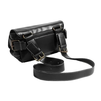 Embossed Leather Flap Shoulder Bag