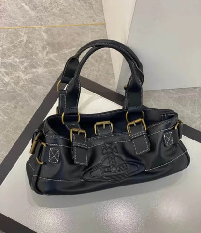 Mini Leather Saturn Messenger Bag