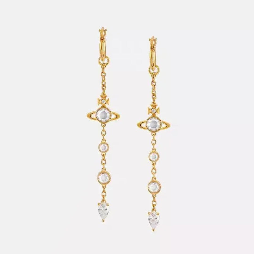 PHAEDRA Long Saturn Drop Earrings