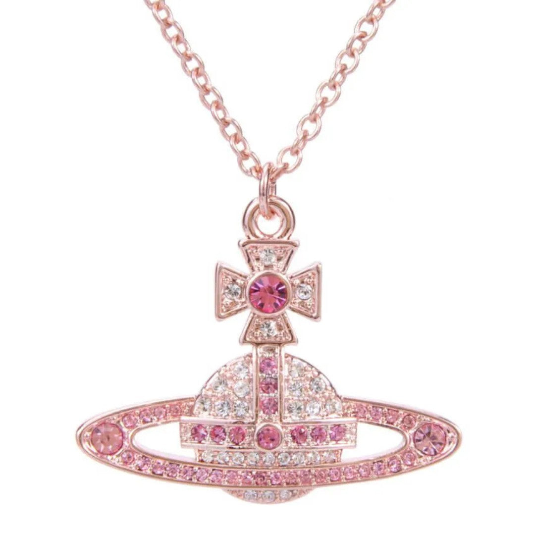 KIKA Full Diamond Saturn Necklace
