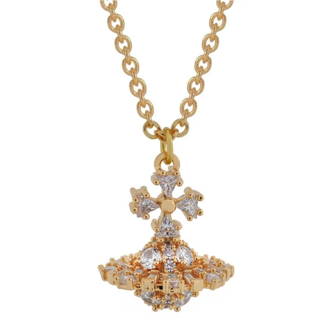 IRINA Cubic Alien Stone Saturn Necklace