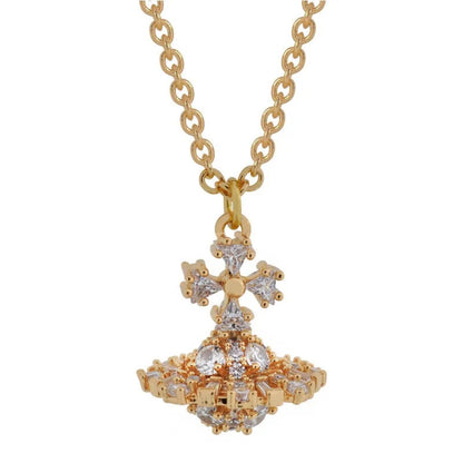 IRINA Cubic Alien Stone Saturn Necklace