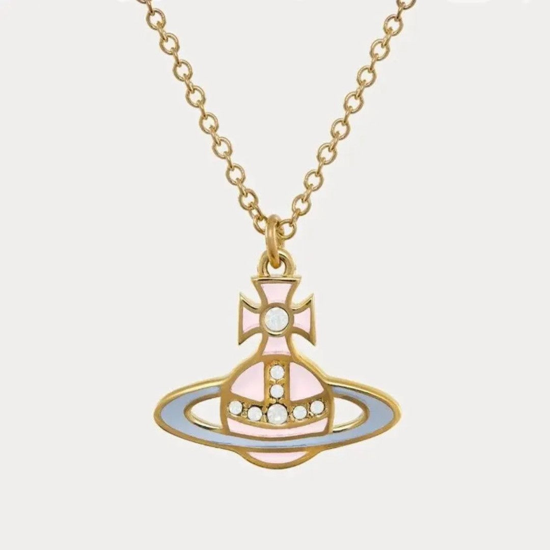 CONCETTA Enameled Saturn Necklace